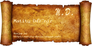 Matity Döniz névjegykártya